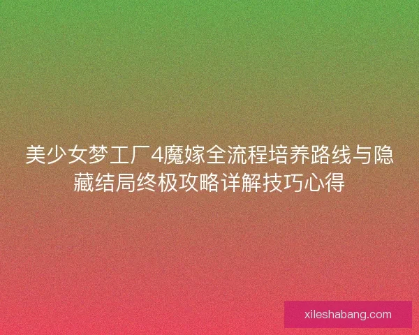 美少女梦工厂4魔嫁全流程培养路线与隐藏结局终极攻略详解技巧心得