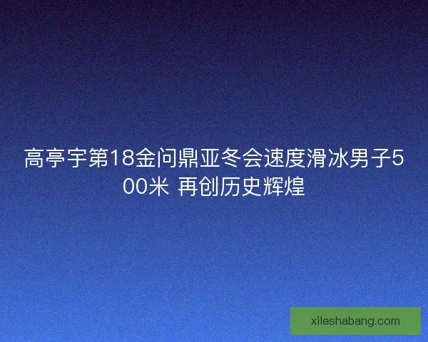 高亭宇第18金问鼎亚冬会速度滑冰男子500米 再创历史辉煌 高亭宇第18金问鼎亚冬会速度滑冰男子500米 再创历史辉煌