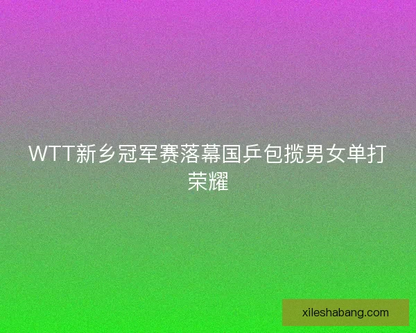 WTT新乡冠军赛落幕国乒包揽男女单打荣耀