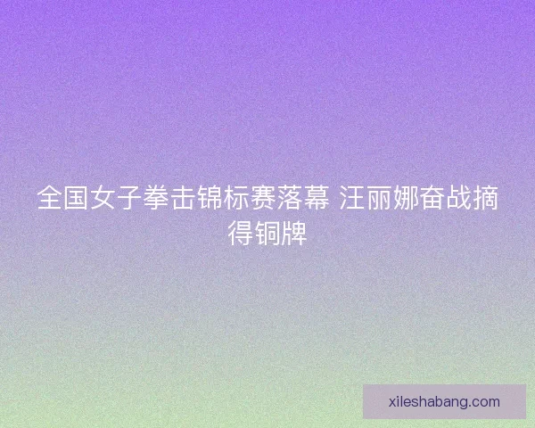 全国女子拳击锦标赛落幕 汪丽娜奋战摘得铜牌
