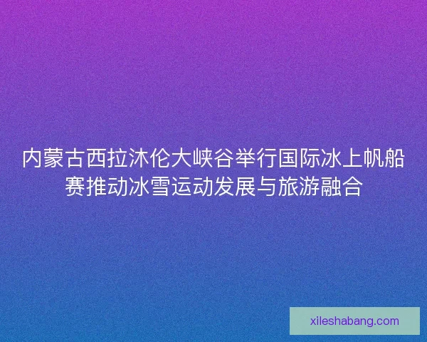 内蒙古西拉沐伦大峡谷举行国际冰上帆船赛推动冰雪运动发展与旅游融合